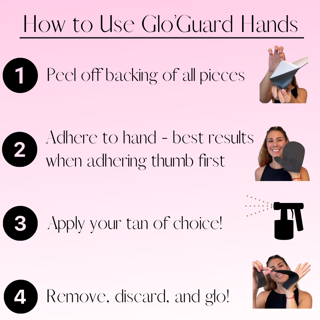 How to use Glo'guard hands to prevent orange spray tan hands